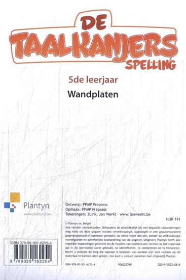 Afbeelding van De Taalkanjers Spelling 5 Wandplaten