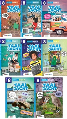 Afbeeldingen van Taaljacht Groep 8 spelling & grammatica pakket antwoordenboek blok 1-8