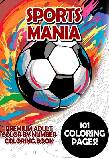 Afbeelding van Sports Mania - Premium Adult Color By Number Coloring Book