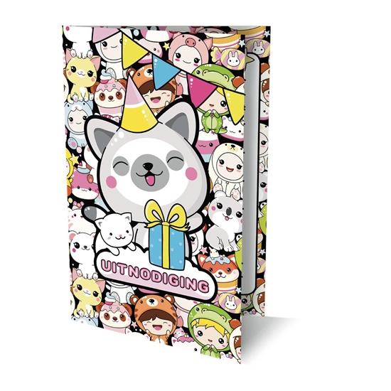 Afbeelding van Uitnodigingen Kawaii 1 PK 952 / set van 6