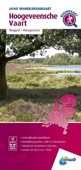 Afbeelding van ANWB Wandelregiokaart Hoogeveensche-Vaart 1:33.333