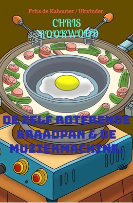Afbeeldingen van De zelf roterende braadpan en de muziekmachine.