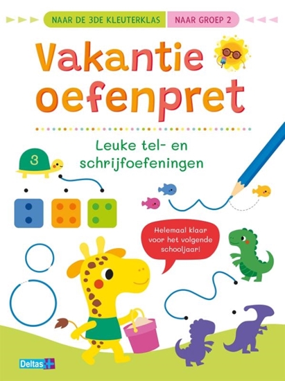 Afbeelding van Vakantie oefenpret - Leuke tel- en schrijfoefeningen naar de 3de kleuterklas / naar groep 2