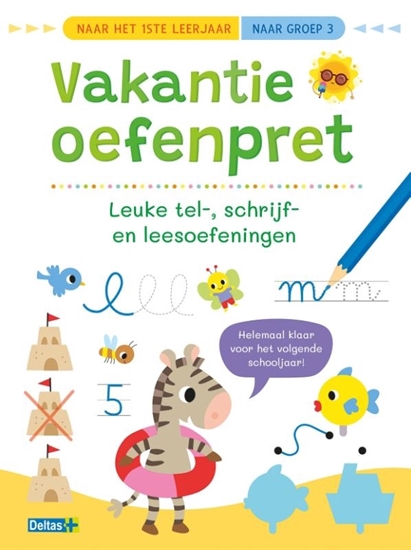 Afbeelding van Vakantie oefenpret - Leuke tel-, schrijf- en leesoefeningen (naar het1ste leerjaar / naar groep 3)