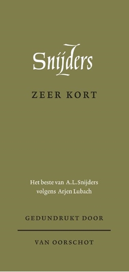 Afbeelding van Zeer kort