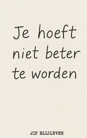 Afbeelding van JE HOEFT NIET BETER TE WORDEN