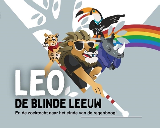 Afbeelding van Leo de blinde leeuw Leo, de blinde leeuw en de zoektocht naar het einde van de regenboog!