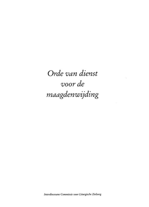 Afbeeldingen van Orde van dienst voor de maagdenwijding