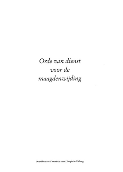 Afbeelding van Orde van dienst voor de maagdenwijding