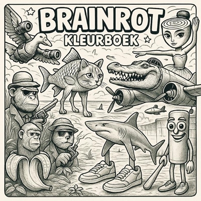 Afbeeldingen van Brainrot kleurboek