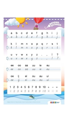Afbeeldingen van Pennenstreken Groep 3 letterkaart blokschrift (set 10 ex)