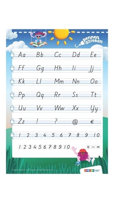Afbeeldingen van Pennenstreken Groep 4-8 letterkaart blokschrift (set 10 ex)