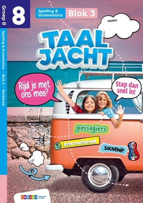 Afbeeldingen van Taaljacht Groep 8 blok 3-4 spelling & grammatica werkboek