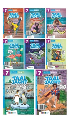 Afbeeldingen van Taaljacht Groep 7 blok 1-8 spelling & grammatica antwoordenboek (pakket)