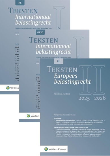 Afbeelding van Teksten Internationaal & Europees belastingrecht 2025/2026