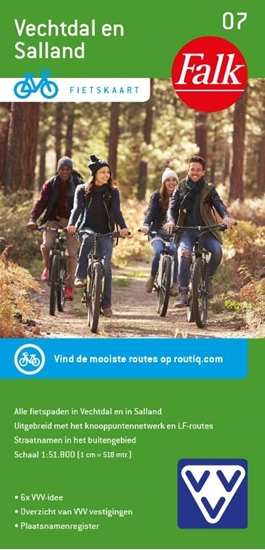 Afbeelding van Falkplan fietskaart VVV FIETSKAART 07 VECHTDAL EN SALLAND