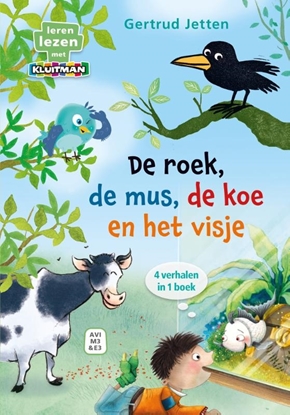 Afbeeldingen van Leren lezen met Kluitman De roek, de mus, de koe en het visje