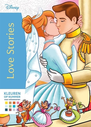 Afbeeldingen van Disney Love stories Kleuren op nummer voor volwassenen