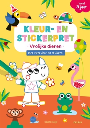 Afbeeldingen van Kleur- en stickerpret vrolijke dieren vanaf 3 jaar