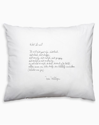 Afbeeldingen van Poezie om te kussen Plint kussensloop 'Wat ik wil' Toon Tellegen