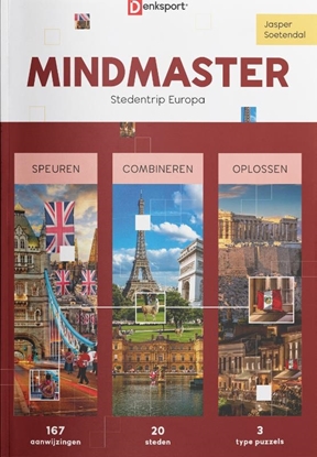 Afbeeldingen van Denksport Puzzelboek Mindmaster – Stedentrip Europa