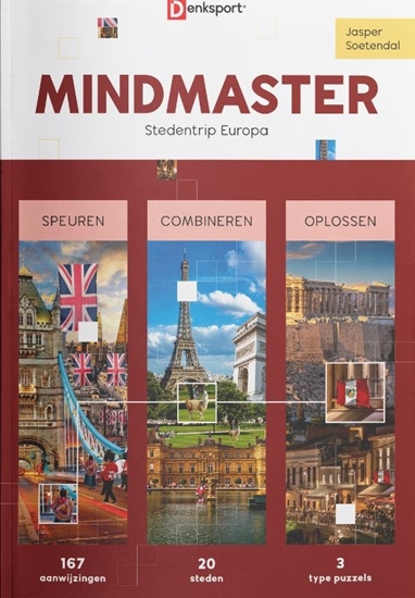 Afbeelding van Denksport Puzzelboek Mindmaster – Stedentrip Europa