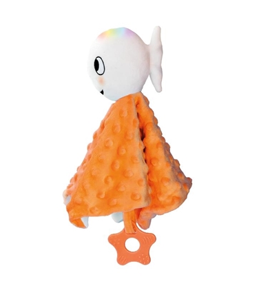 Afbeeldingen van Klein wit visje knuffeldoekje (oranje)