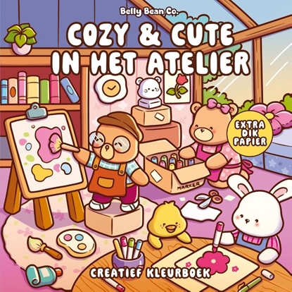 Afbeeldingen van Cozy & cute kleurboek Belly Bean Co. Cozy & cute in het atelier
