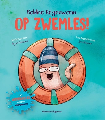 Afbeeldingen van Robbie Regenworm op zwemles!