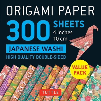 Afbeeldingen van Origami Paper 300 Sheets Japanese Washi Patterns 4 (10 CM): Tuttle Origami Paper: Double-Sided Origami Sheets Printed with 12 Different Designs