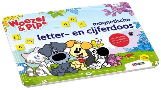 Afbeelding van Woezel & Pip magnetische letter- en cijferdoos 3-4 jaar