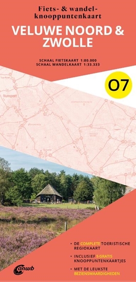 Afbeelding van ANWB Fiets en wandelknooppuntenkaart O7- Veluwemeer noord & Zwolle