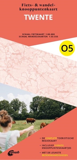 Afbeelding van ANWB Fiets en wandelknooppuntenkaart O5. Twente