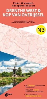 Afbeeldingen van ANWB Fiets en wandelknooppuntenkaart N3. Drenthe west & Kop van Overijssel