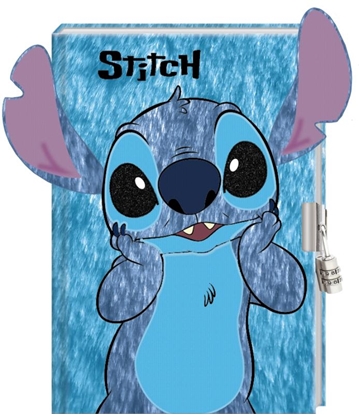 Afbeeldingen van Dagboek met slot - Stitch pluche