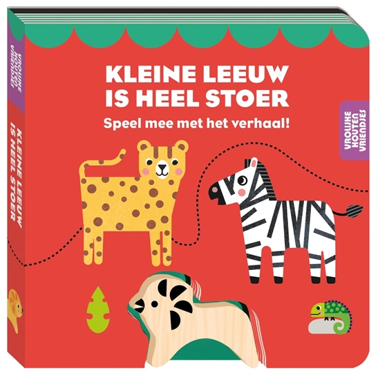 Afbeelding van Vrolijke houten vriendjes Kleine leeuw is heel stoer