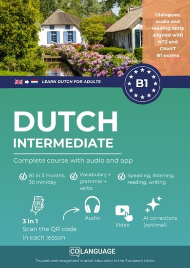 Afbeelding van Learn Dutch B1 intermediate. Complete course from A2 to B1 (audio included)