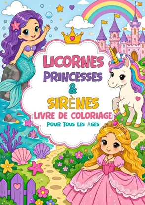 Afbeeldingen van Livre de Coloriage - Licornes Princesses & Sirènes