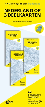 Afbeeldingen van ANWB Wegenkaart Wegenkaart Nederland Set Noord-Midden-Zuid