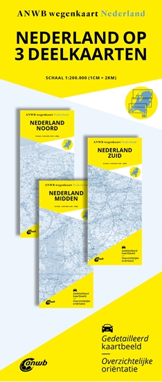 Afbeelding van ANWB Wegenkaart Wegenkaart Nederland Set Noord-Midden-Zuid