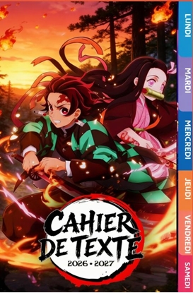 Afbeeldingen van Cahier de Texte 2026 2027 Demon Slayer