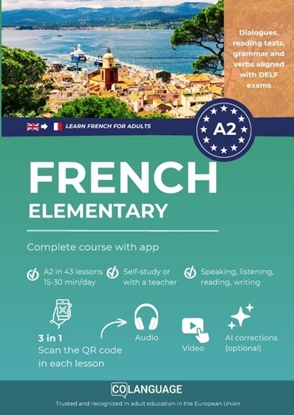 Afbeeldingen van Learn French A2 elementary: complete course with app