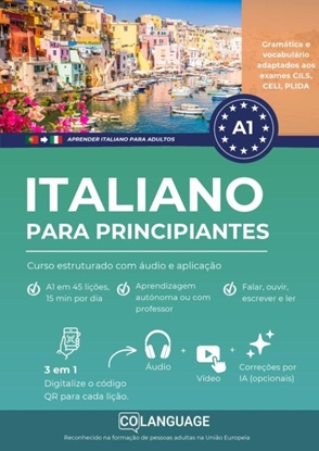 Afbeeldingen van Aprender italiano A1 para principiantes. Curso estruturado com áudio e aplicação