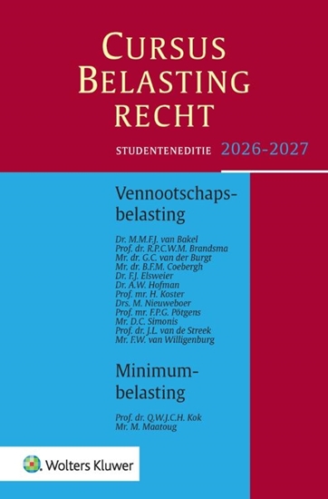Afbeelding van Cursus Belastingrecht Vennootschapsbelasting 2026-2027