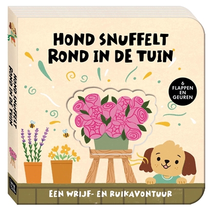 Afbeeldingen van Hond snuffelt rond in de tuin
