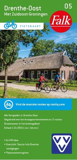 Afbeelding van Falkplan fietskaart Falk VVV Fietskaart 05 Drenthe-Oost