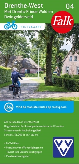 Afbeelding van Falkplan fietskaart Falk VVV Fietskaart 04. Drenthe-West