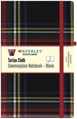 Afbeeldingen van Waverley Scotland Tartan Cloth Commonplace Notebook Stewart Modern Black Tartan Hardback Blank Notebook: Large 21cm x 13cm