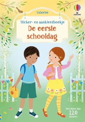 Afbeeldingen van Sticker- en aankleedboekje De eerste schooldag
