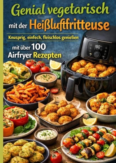 Afbeelding van Genial vegetarisch mit der Heißluftfritteuse – Knusprig, einfach, fleischlos genießen mit über 100 Airfryer Rezepten